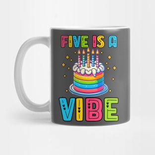 Five Is A Vibe - Boys Girls 5th Birthday Mug